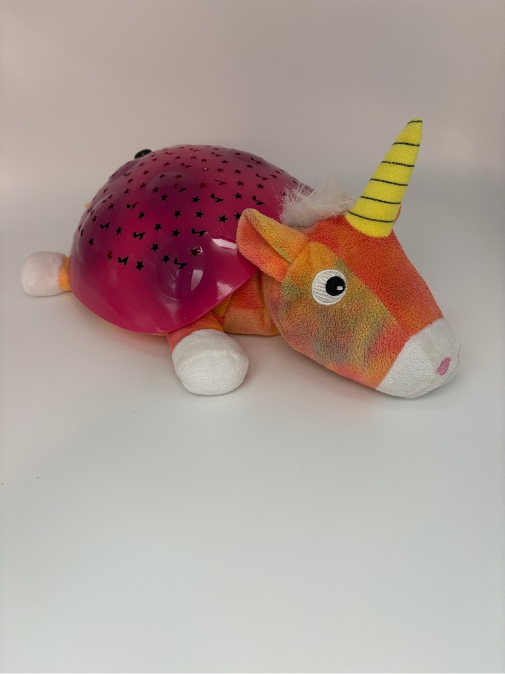 Colourful Tie Dye Unicorn Plush Hard Shell Projection Night Light